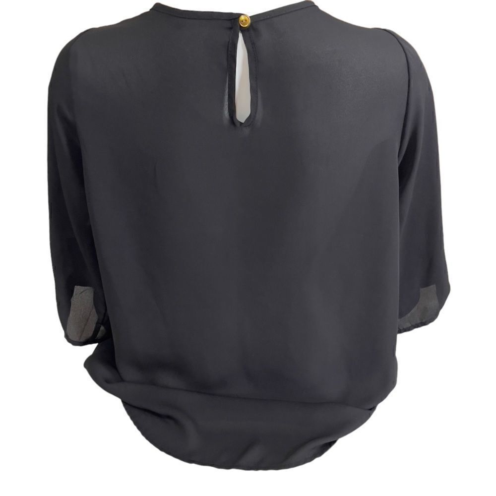 Coco and Main Round Neck Georgette Top Size Medium - Picture 3 of 8